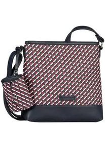 Umh&auml;ngetasche Tom Tailor "Xenia", Damen, Gr. B/H/T: 25cm x 25cm x 6,5cm, printed blau, Polyurethan, colorblocking, gepflegt, mehrfarbig, Taschen Umh&auml;ngetasche, mit raffiniert geometrischen "T" Print des Logos auf dem Taschenk&ouml;rper