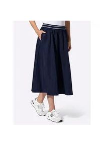 Schlupfrock Heine, Damen, Gr. 42, marine, 100% Polyester, unifarben, wadenlang, R&ouml;cke