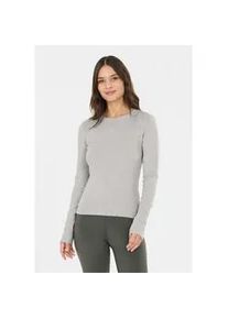 ENDURANCE ATHLECIA Langarmshirt ATHLECIA "Lenga", Damen, Gr. 44, hellgrau, 48% Baumwolle, 48% Modal, 4% Elasthan, unifarben, normal, Rundhals, Shirts Langarmshirt, mit weichem Cotton-Touch