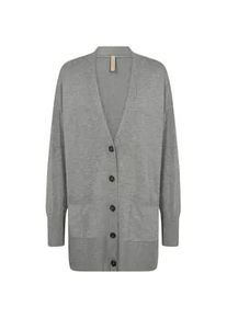 Cardigan soyaconcept "Soya Concept Cardigan SC-DOLLIE 739", Damen, Gr. M, 99470 medunkel grau melange, Obermaterial: 75% Viskose, 25% Nylon, Strickjacken