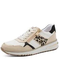 Keilsneaker Marco Tozzi, Damen, Gr. 39, wei&szlig; kombiniert, Synthetik, Textil, kontrastfarbene Details, Schuhe, Freizeitschuh, Halbschuh, Schn&uuml;rer, praktischer Au&szlig;enrei&szlig;verschluss