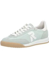 Sneaker Rieker SPORT, Damen, Gr. 43, hellmint, sanftes wei&szlig;, Textil, Veloursleder, unifarben mit Farbeinsatz, Schuhe Sneaker, Sportschuh, Schn&uuml;rschuh, Halbschuh mit gepolstertem Schaftrand