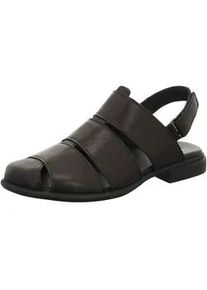 Think! Riemchensandale THINK "Think Sandalen Leder", Damen, Gr. 41, schwarz, Leder, Schuhe Riemchensandale