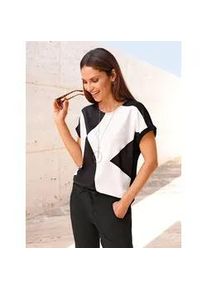 Kurzarmshirt Inspirationen "Druck-Shirt", Damen, Gr. 52, schwarz, champagner, bedruckt, 96% Polyester, 4% Elasthan, bedruckt, gemustert, mehrfarbig, Rundhals, Shirts