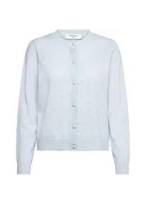 Strickjacke rosemunde "Laica Pointelle cardigan", Damen, Gr. XS, hellblau, Strick, Obermaterial: 70% Wolle, 30% Kaschmir, unifarben, bequem h&uuml;ftlang, V-Ausschnitt, Rippb&uuml;ndchen, Strickjacken Strickjacke, mit Rundhalsausschnitt, wundersch&ouml;nes Ajour-Strickmuster