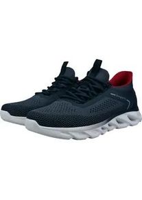 Slip-On Sneaker Bugatti, Herren, Gr. 44, blau (dunkelblau), Textil, Schuhe, Freizeitschuh, Schlupfschuh mit aufgesetzter Schn&uuml;rung