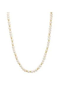 Perlenkette YOKOAMII "Y105", gelbgold, Halsketten, Damen, 43,0cm Basiskette + 5,0cm Verl&auml;ngerung, Perlenkette, mit Perle