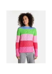 LIEBLINGSST&Uuml;CK Strickpullover LIEBLINGSST&Uuml;CK "BalcaL", Damen, Gr. 46, blush, Strick, Obermaterial: 60% Baumwolle, 40% Polyacryl, Zopfmuster, gemustert, gestreift, mehrfarbig, normal, hoch geschlossener Ausschnitt, Rollkante, Pullover Strickpullover, mit Zopfmuster