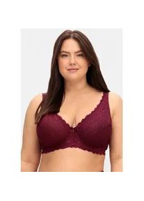 B&uuml;gel-BH sheego, Damen, Gr. 105, Cup F, rot (weinrot), 85% Polyamid, 15% Elasthan, BHs B&uuml;gel-BH