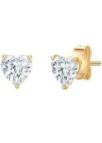 Paar Ohrstecker TRILANI "Set: TL63", gelbgold, wei&szlig;, Ohrringe, Damen, 6,5,mit Zirkonia, Silber 925 (Sterlingsilber), mit Zirkonia