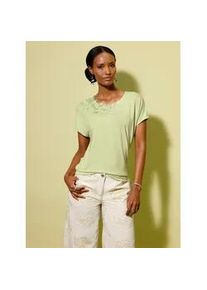 CR&Eacute;ATION L Rundhalsshirt CREATION L "Modal-Mix-Shirt", Damen, Gr. 42, pistazie, 95% Modal, 5% Elasthan, unifarben, Rundhals, Shirts Rundhalsshirt