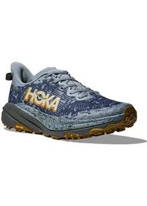 Trailrunningschuh Hoka One One "Speedgoat 6 Gore-Tex", Herren, Gr. 43, washed blau, asphalt grau, Synthetik, Textil, Schuhe, wasserdichter Trailrunningschuh