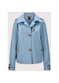 Madeleine Mode Trenchcoat MADELEINE "Kurzjacke Verk&uuml;rzte Trenchjacke mit Taschen", Damen, Gr. 40, blau (rauchblau), Obermaterial: 85% Polyester PES. 15% Baumwolle CO., Modern, M&auml;ntel
