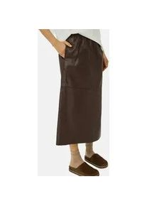 Midirock NORR "NORR Skirt Shelby", Damen, Gr. 36, schwarz braun, Obermaterial: 100% Leder, R&ouml;cke