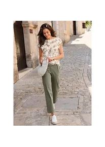 Kurzarmshirt Inspirationen "Kurzarm-Shirt", Damen, Gr. 36, champagner, hortensie, bedruckt, 95% Baumwolle, 5% Elasthan, gebl&uuml;mt, gemustert, mehrfarbig, U-Boot-Ausschnitt, Shirts