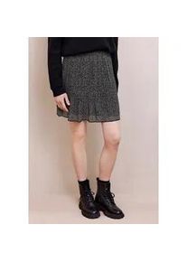 Minirock STREET ONE STUDIO, Damen, Gr. 34, buffed beige, Stoff, Obermaterial: 100% Polyester; Unterrock: 100% Modal, gemustert, normal ca. Mitte Oberschenkel, R&ouml;cke Minirock