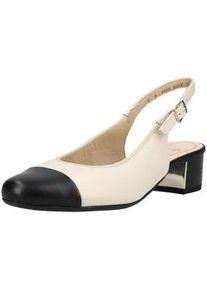 Slingpumps Ara "Ara Pumps Leder", Damen, Gr. 39, beige, schwarz, Leder, Schuhe Slingpumps