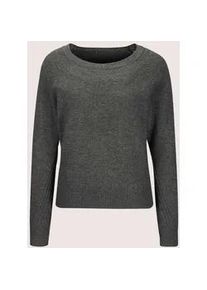 Madeleine Mode Longpullover MADELEINE "Pullover Rundhals-Pullover", Damen, Gr. 48, grau (graphit, melange), Obermaterial: 25% Alpaka WP. 25% Polyamid PA. 25% Schurwolle WV. 25% Viskose CV., Modern, normal, Pullover Longpullover