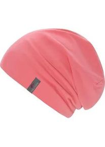 Beanie Chillouts "Acapulco Hat", Damen, pink, Web, Baumwollmischung, unifarben, M&uuml;tzen Beanie, klassische Forrm, kleines Markenlogo, Doppellagig