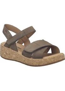 Sandale Josef Seibel "Evita 03, taupe", Damen, Gr. 42, grau (taupe), Obermaterial: 100% Rindsleder Leather cow., Schuhe Sandale