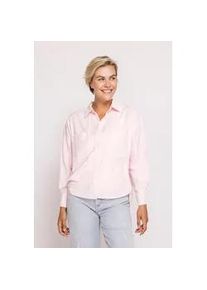 Langarmbluse Zhrill "ZHLUCY Ringelbluse mit Stickerei", Damen, Gr. L, pink, Web, Obermaterial: 70% Baumwolle, 27% Polyamid, 3% Elasthan, bestickt, gemustert, geringelt, l&auml;ssig geschnitten h&uuml;ftlang, Rundhals, 1-Knopf-Manschette, Blusen, im Ringellook und mit Herz-Stickereien