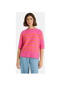 LIEBLINGSST&Uuml;CK Kurzarmpullover LIEBLINGSST&Uuml;CK "KlerariEP", Damen, Gr. 46, lovely pink, Strick, Obermaterial: 100% Baumwolle, gemustert, gestreift, mehrfarbig, h&uuml;ftlang, Rundhals, Raglan&auml;rmel Rollsaum, Pullover, Halbarm mit Rundhals, gestreift