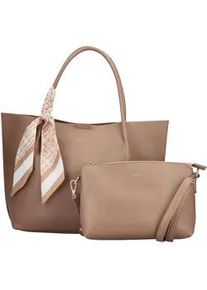 Shopper Rieker, Damen, Gr. B/H/T: 30cm x 28cm x 8cm, braun, Lederimitat, Taschen Shopper, Set 2tlg.: Shopper und Innentasche mit abnehmbarem Schultergurt