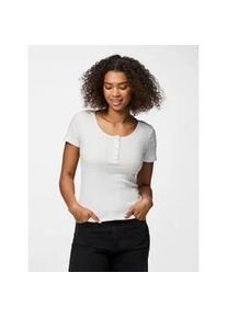 Kurzarmshirt Pieces "PCKITTE SS TOP NOOS BC", Damen, Gr. L, hellwei&szlig;, Rippware, Obermaterial: 95% Baumwolle, 5% Elasthan, unifarben, slim fit normal, Rundhals, Shirts, Baumwollmischung, slim fit