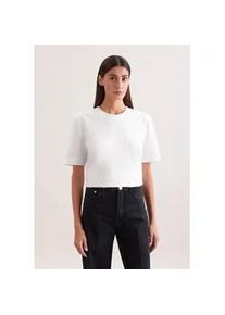 T-Shirt Seidensticker, Damen, Gr. M, wei&szlig;, 100% Baumwolle, unifarben, regular fit, Rundhals, Shirts T-Shirt, 1/2 Rundhals Uni