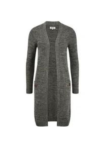 Strickjacke oxmo "Strickjacke OXPhiletta", Damen, Gr. XS, grau (dunkelgrau), Obermaterial: 100% Baumwolle CO., Strickjacken Strickjacke