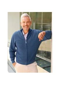 Strickjacke Marco Donati, Damen, Gr. 52, jeansblau, 100% Baumwolle, Strickjacken Strickjacke