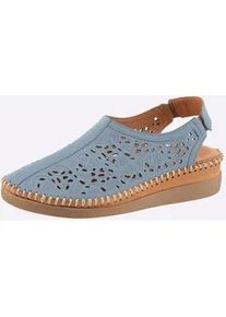 Slipper Gemini, Damen, Gr. 37, jeansblau, Glattleder, Schuhe Slipper