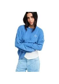 Longpullover Roxy "Eastside Midweight", Damen, Gr. L, dutch blau, Obermaterial: 60% Walkfrottier, 40% Microfaser;, Pullover Longpullover
