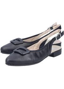 Slingsandale Rieker, Damen, Gr. 37, schwarz, Lederimitat, unifarben, Schuhe, Sabot, Sommerschuh, Blockabsatz, mit verstellbarem Riemchen