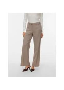 V&eacute;ro Moda Anzughose VERO MODA "VMTEXAS MW STRAIGHT PANT NOOS", Damen, Gr. XL, L&auml;nge 30, moon rock detail:melange, Web, Obermaterial: 75% Polyester, 21% Viskose, 4% Elasthan, meliert, normal, Hosen Anzughose