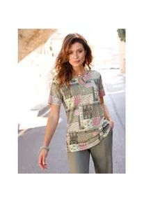 Tunikashirt Inspirationen "Tunikashirt", Damen, Gr. 38, altrosa, oliv, bedruckt, 95% Viskose, 5% Elasthan, bedruckt, gemustert, mehrfarbig, Rundhals, Shirts