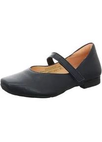 Think! Riemchenballerina THINK "Think Ballerinas Leder", Damen, Gr. 41, navy, Leder, Schuhe Riemchenballerina