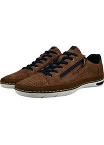 Sneaker Bugatti, Herren, Gr. 46, cognac, Lederimitat, Schuhe Sneaker, Halbschuh, Freizeitschuh mit praktischem Rei&szlig;verschluss
