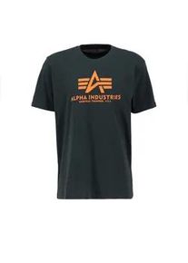 T-Shirt Alpha Industries "Alpha Industries Men - T-Shirts Basic T-Shirt B&T", Damen, Gr. 3XL, schwarz petrol, Shell: 100% Cotton [grey heather=90% CO, 10% Polyester], Shirts T-Shirt