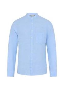 Leinenhemd Brax "Style Herrenhemd", Herren, Gr. XL, Normalgr&ouml;&szlig;en, mittelblau, Web, 100% Leinen, Hemden