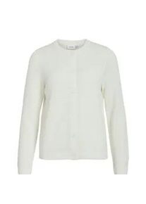 Strickjacke Vila "VIDALO O-NECK L/S KNIT CARDIGAN - NOOS", Damen, Gr. XXL, wei&szlig; alyssum, Obermaterial: 100% Baumwolle, unifarben, regular fit normal, Rundhals, Strickjacken Strickjacke