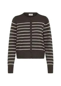 Strickjacke oxmo "Strickjacke OXFKEANA", Damen, Gr. L, braun (chocolate torte mix), Obermaterial: 50% Viskose CV. 28% Polyester PES. 22% Nylon NY., Strickjacken Strickjacke