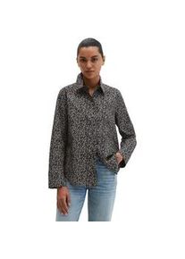 Marc O'Polo Langarmbluse MARC O'POLO "aus Papertouch-Popeline", Damen, Gr. 44, dunkelblau, Obermaterial: 100% Baumwolle, bedruckt, regular fit normal, Manschette, Blusen