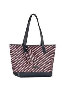 Shopper Tom Tailor "Xenia", Damen, Gr. B/H/T: 43cm x 29cm x 14cm, printed blau, Polyurethan, colorblocking, gepflegt, mehrfarbig, Taschen Shopper, mit raffiniert geometrischen "T" Print des Logos auf dem Taschenk&ouml;rper