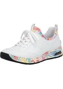 Slip-On Sneaker Rieker, Damen, Gr. 38, wei&szlig; multi, Lederimitat, Schuhe, Schlupfschuh, Freizeitsneaker, Halbschuh mit elastischem Einstieg