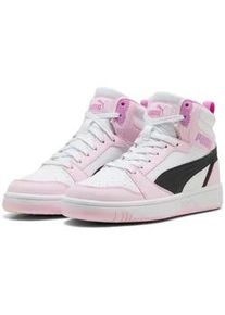 Sneaker Puma "REBOUND V6 MID JR", Kinder, Gr. 37,5, Puma wei&szlig;, Puma schwarz, pearl pink, mehrfarbig, Schuhe Sneaker, f&uuml;r Jugendliche