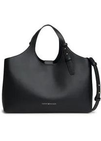 Satchel Tommy Hilfiger "TH LOGO SATCHEL", Damen, Gr. B/H/T: 35cm x 24cm x 15cm, schwarz, Lederimitat, Taschen, Damen Tragetasche, Umh&auml;ngetasche, Shopper mit Logoschriftzug