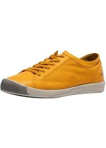 Sneaker Softinos "Softinos Sneaker Glattleder", Damen, Gr. 39, mustard, Glattleder, Schuhe Sneaker