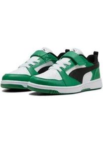 Sneaker Puma "REBOUND V6 LO AC+ PS", M&auml;dchen, Gr. 30, Puma wei&szlig;, Puma schwarz, archive gr&uuml;n, Synthetik, Schuhe Sneaker, f&uuml;r Kinder
