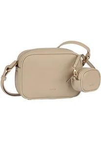 Handtasche Gabor "Devika", Damen, Gr. B/H/T: 21,5cm x 15cm x 7cm, beige, Polyurethan, clean, gepflegt, unifarben, Taschen Handtasche, runde Formen sowie dekorative Seitenakzente mit Mini-Taschenanh&auml;nger